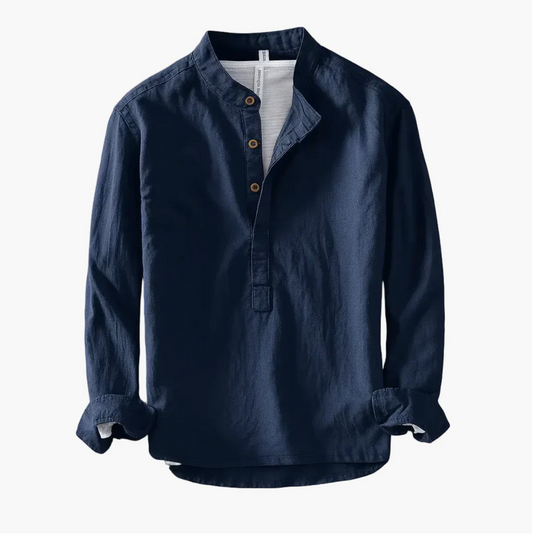 Fintan | Long Sleeve Henley Summer Shirt