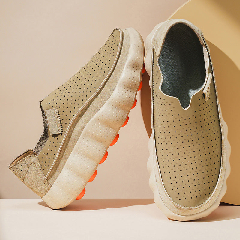 Sameth | Perforated Slip-On Shoes with Sculpted Sole