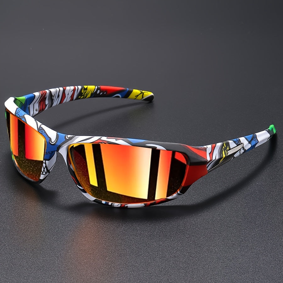 Nexoray | Sports Sunglasses with Mirrored Patterned Frame