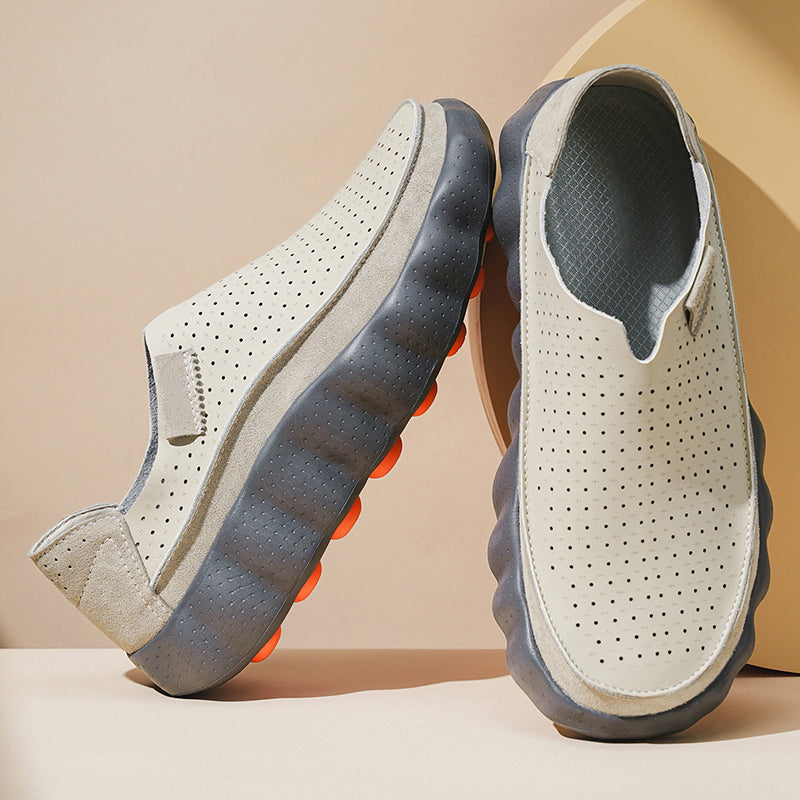Sameth | Perforated Slip-On Shoes with Sculpted Sole