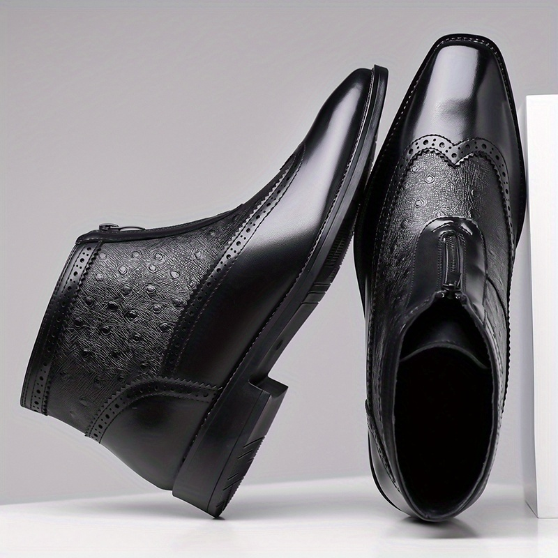 Butler - Zipper Dress Boots Square Toe Ankle Boots