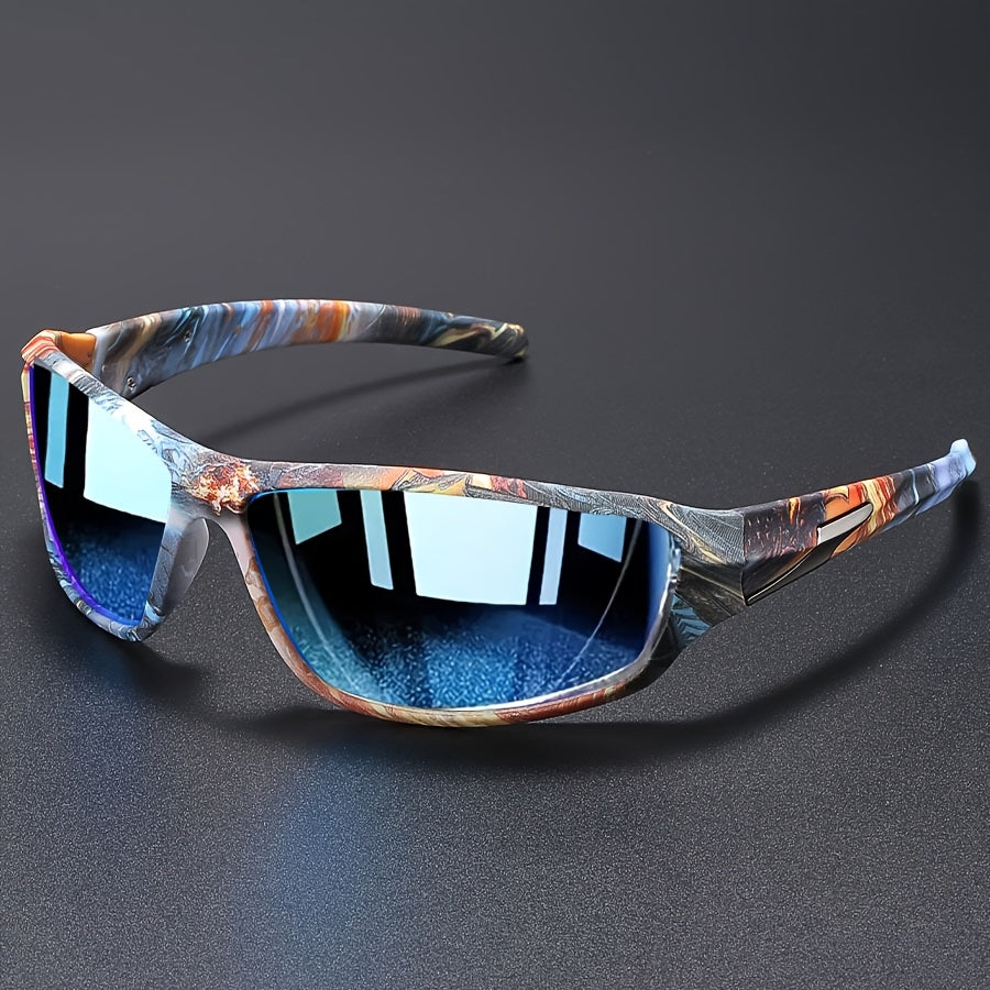 Nexoray | Sports Sunglasses with Mirrored Patterned Frame