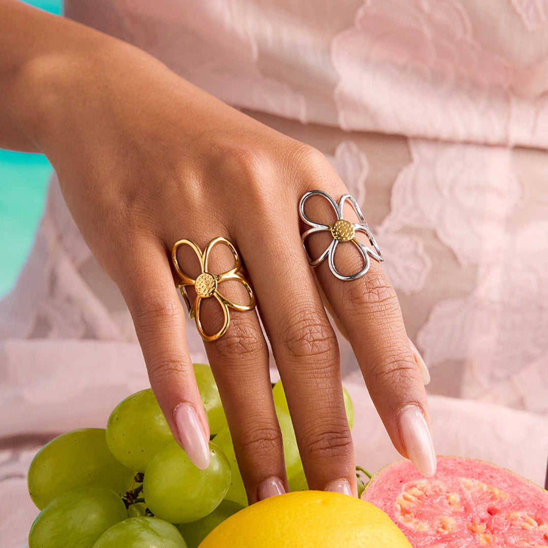 Meloni | Adjustable Daisy Flower Open Ring