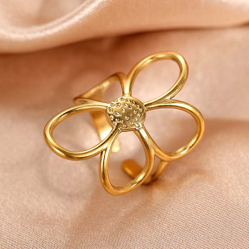 Meloni | Adjustable Daisy Flower Open Ring
