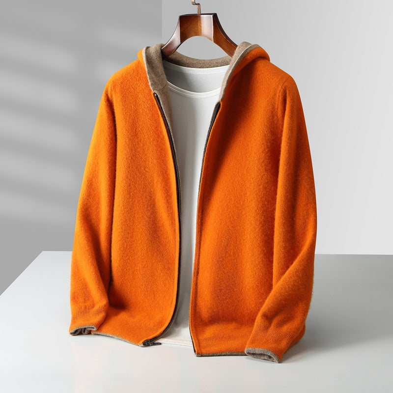 Ayalon | Reversible Hooded Full-Zip Knit Cardigan