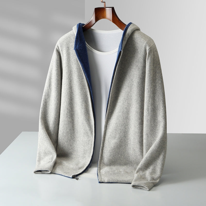 Ayalon | Reversible Hooded Full-Zip Knit Cardigan