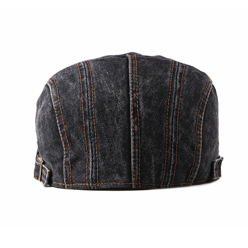 DenvaroCrest | Denim Flat Cap With Contrast Stitching