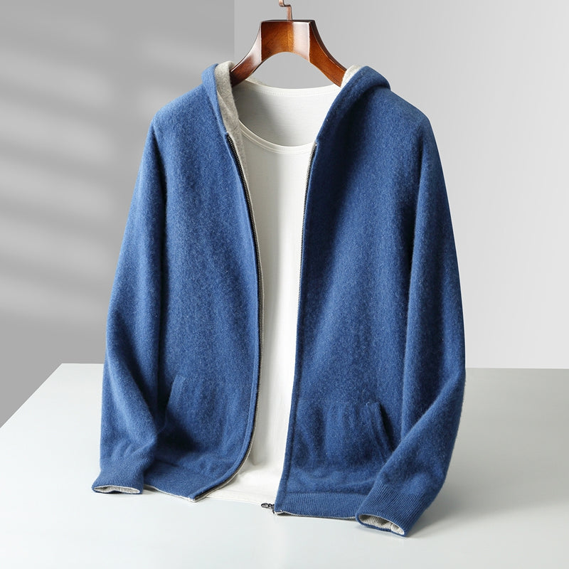 Ayalon | Reversible Hooded Full-Zip Knit Cardigan