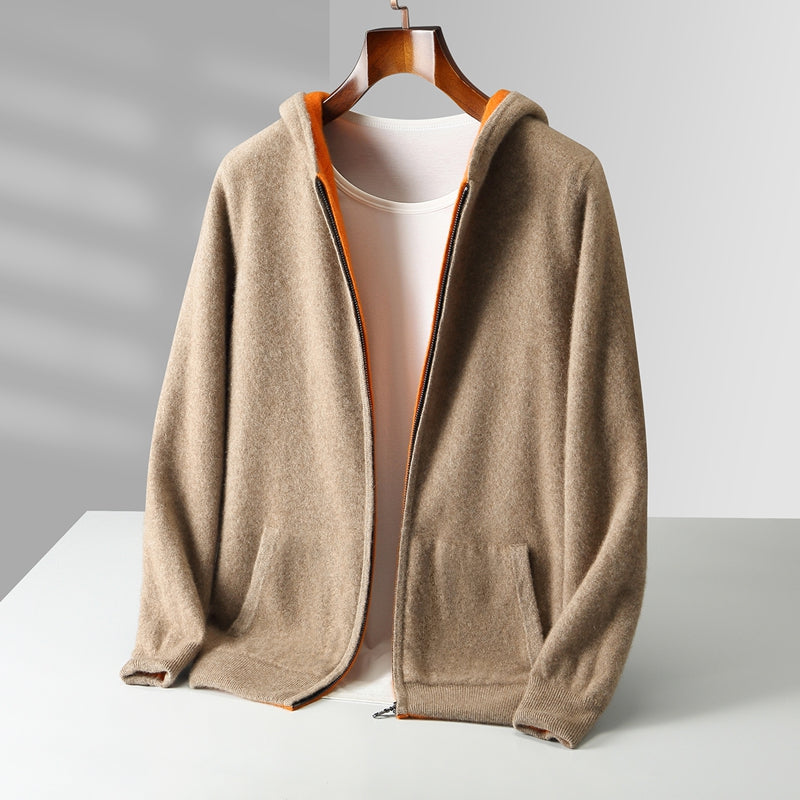 Ayalon | Reversible Hooded Full-Zip Knit Cardigan