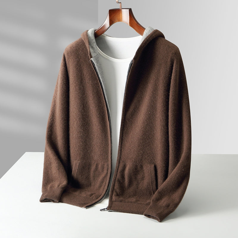 Ayalon | Reversible Hooded Full-Zip Knit Cardigan