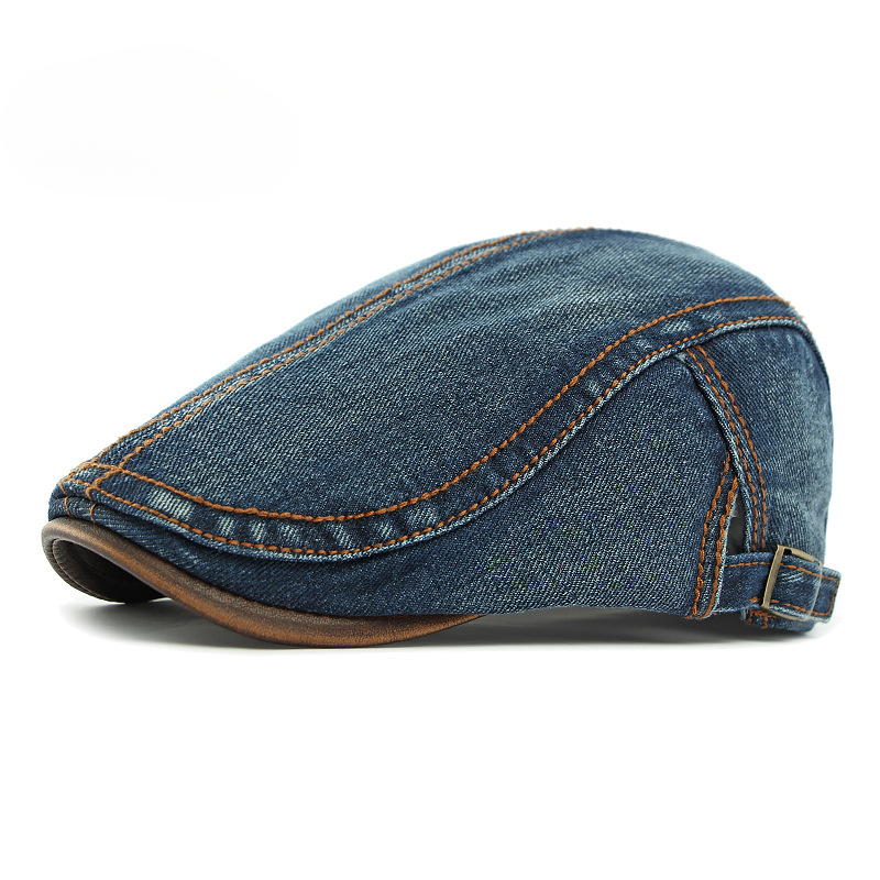 DenvaroCrest | Denim Flat Cap With Contrast Stitching