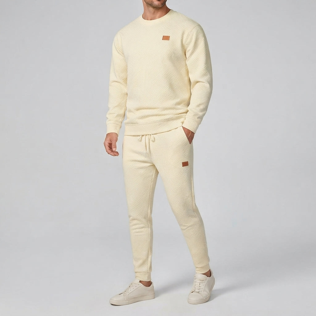 Eric | Loungewear Set With Textured Sweatshirt and Joggers