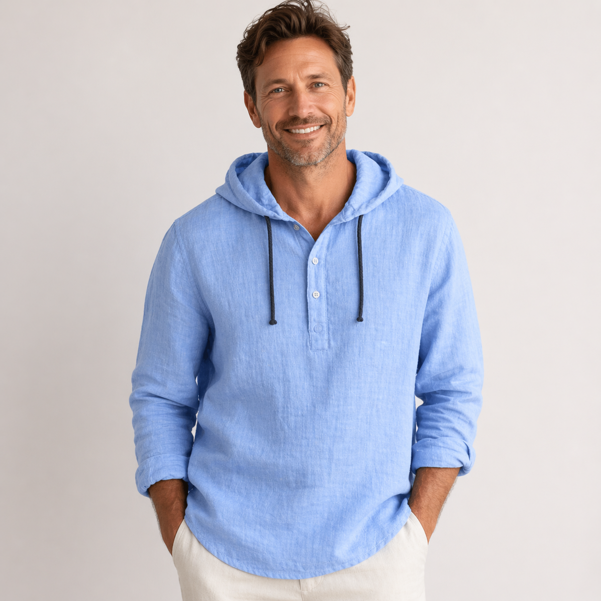 Samuel | Shirt with Drawstring Hood and Long Sleeves