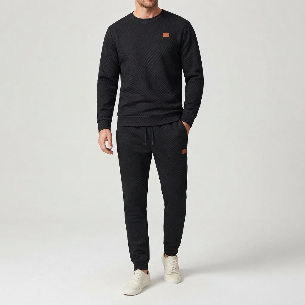 Eric | Loungewear Set With Textured Sweatshirt and Joggers