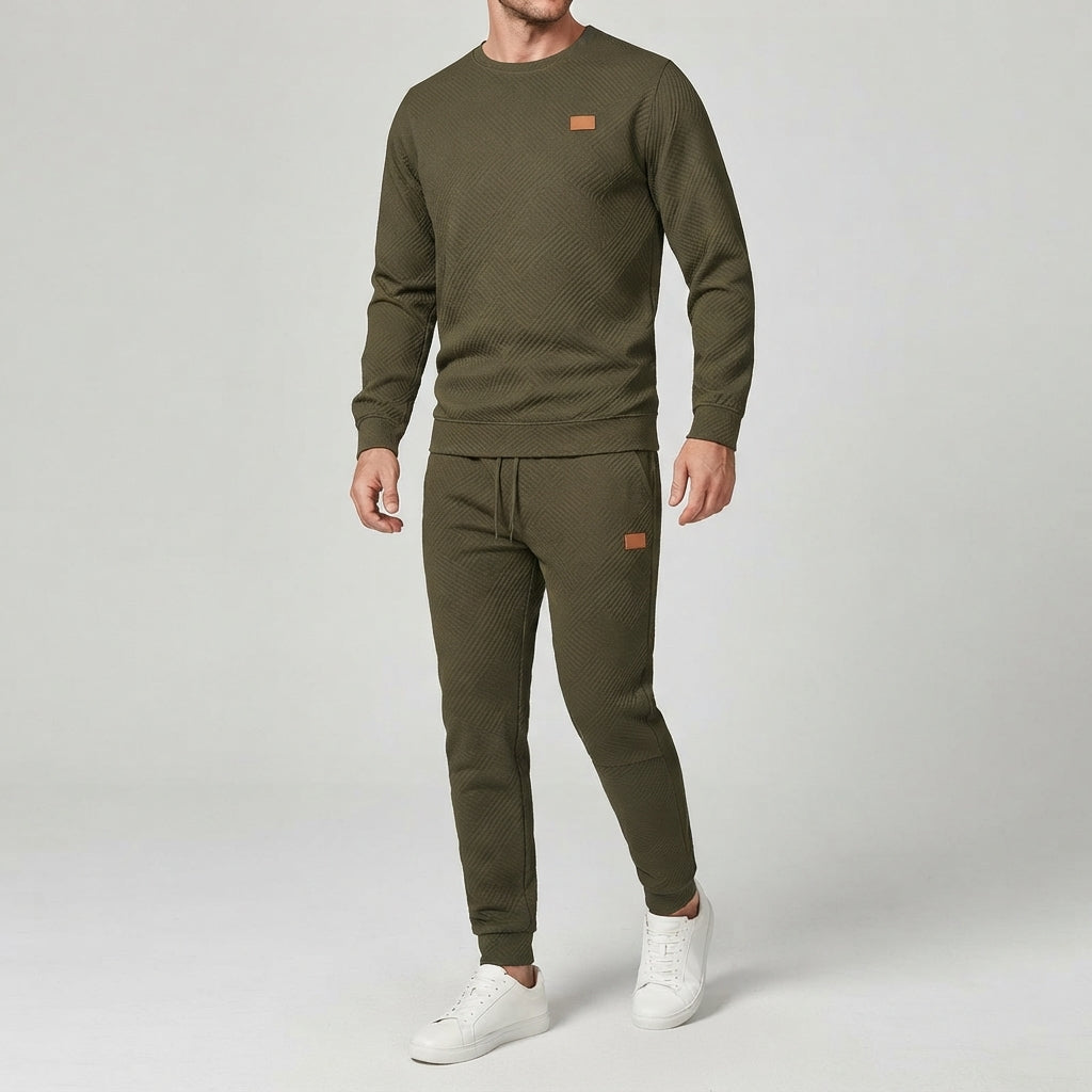 Eric | Loungewear Set With Textured Sweatshirt and Joggers