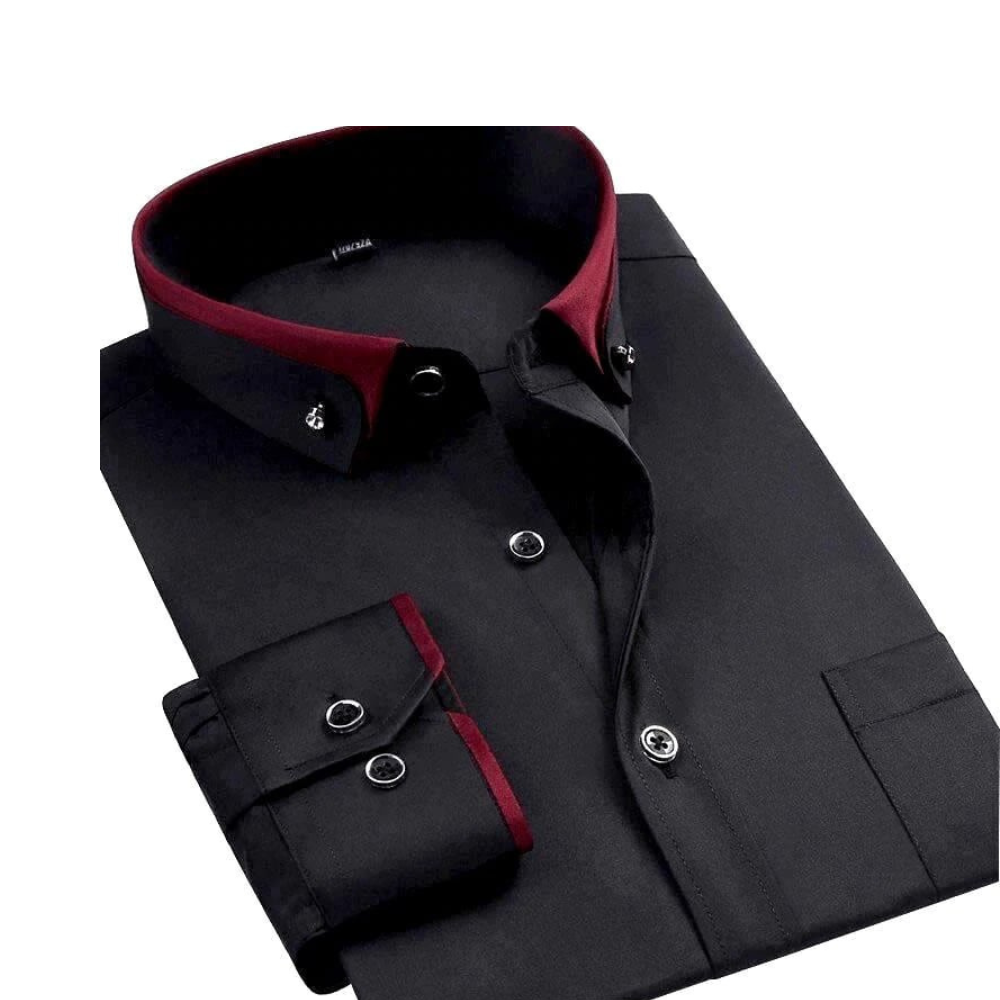 Abram | Long Sleeve Contrast Collar Button Shirt