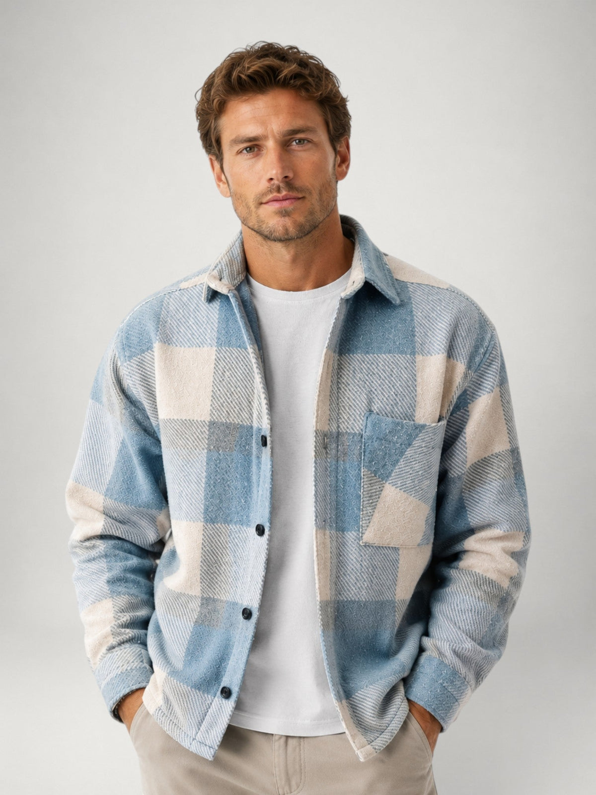 Cedric | Plaid Flannel Shirt with Long Sleeves