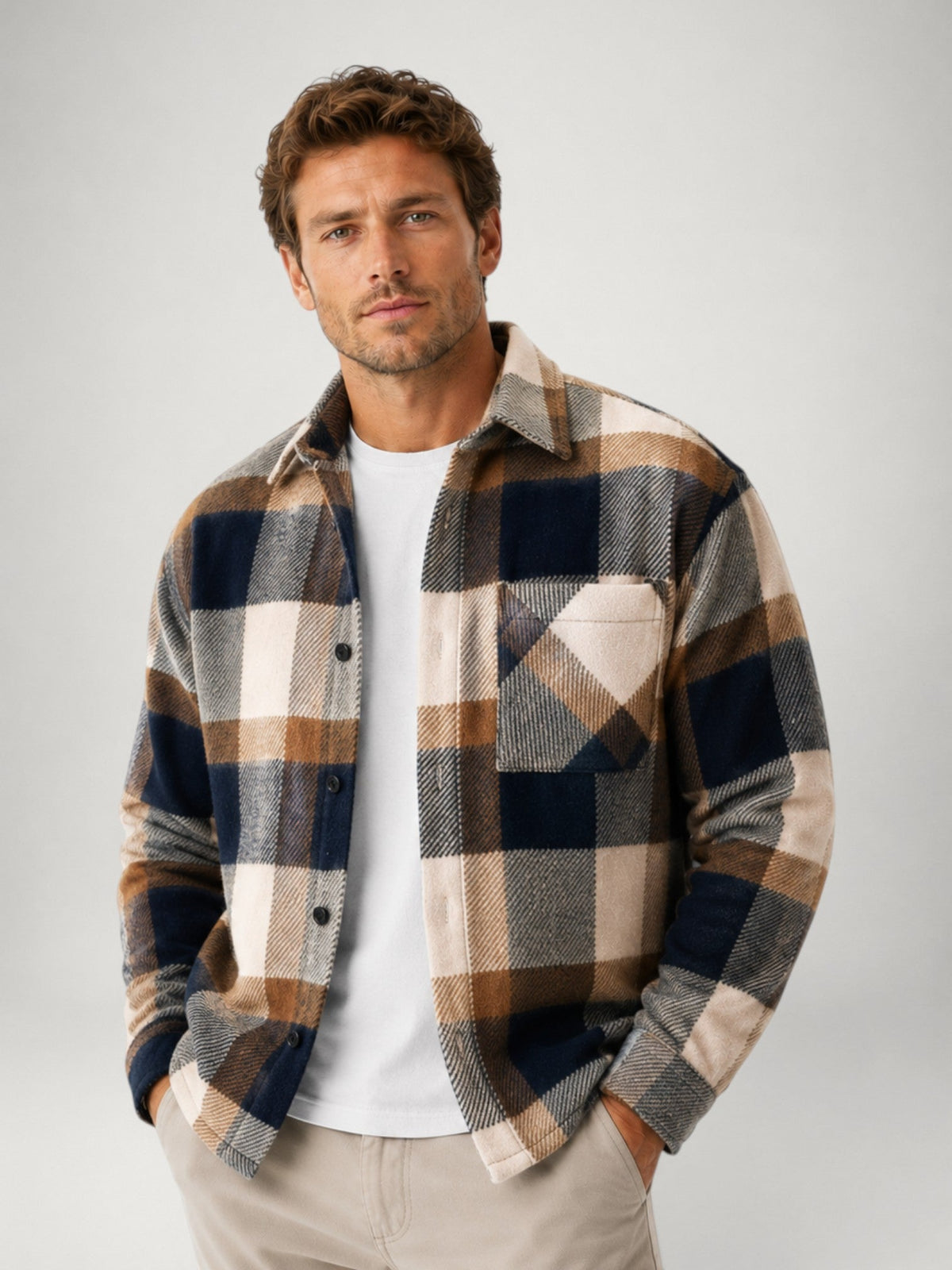 Cedric | Plaid Flannel Shirt with Long Sleeves
