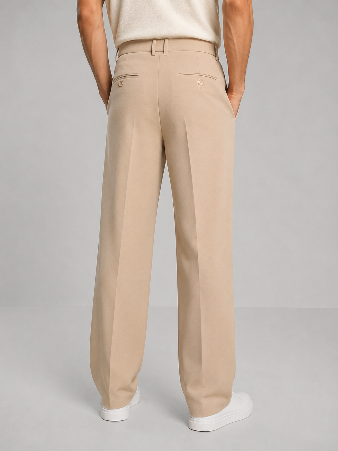 Jimmy | Trousers Beige Pleated Straight Leg