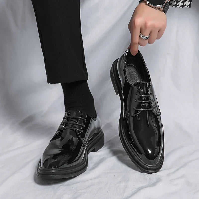 Kian | Black Lace Up Derby Dress Shoes
