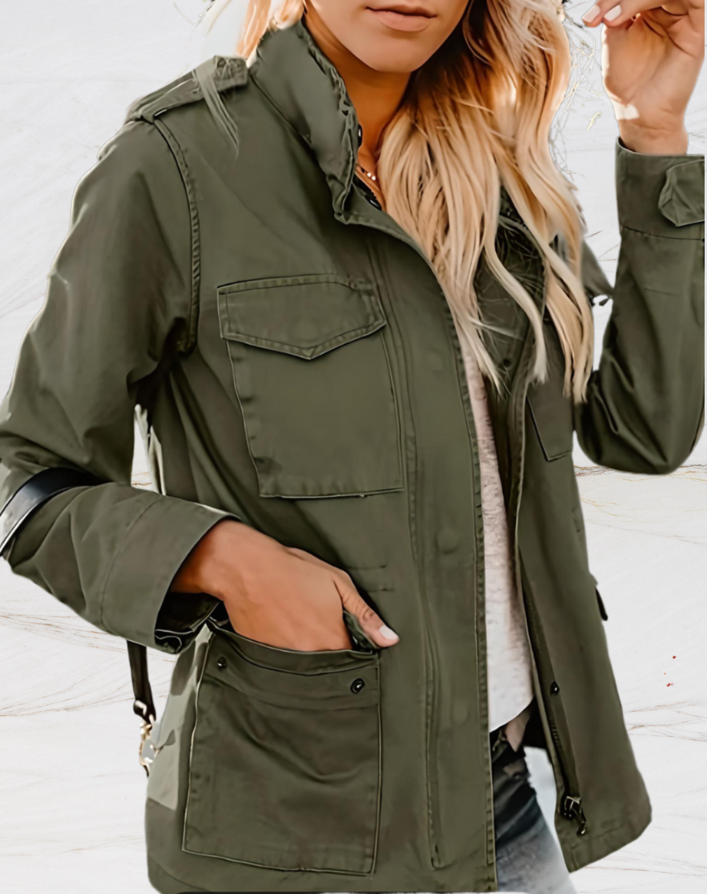 Camina | Utility Jacket High Neck Long Sleeve