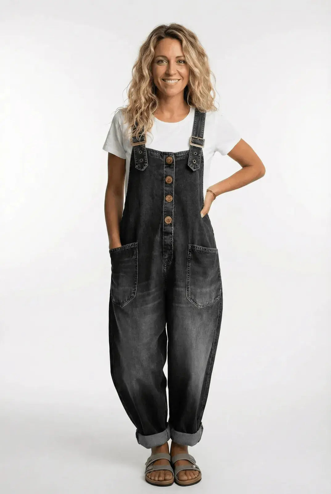 Miss | Denim Jumpsuit with Adjustable Straps