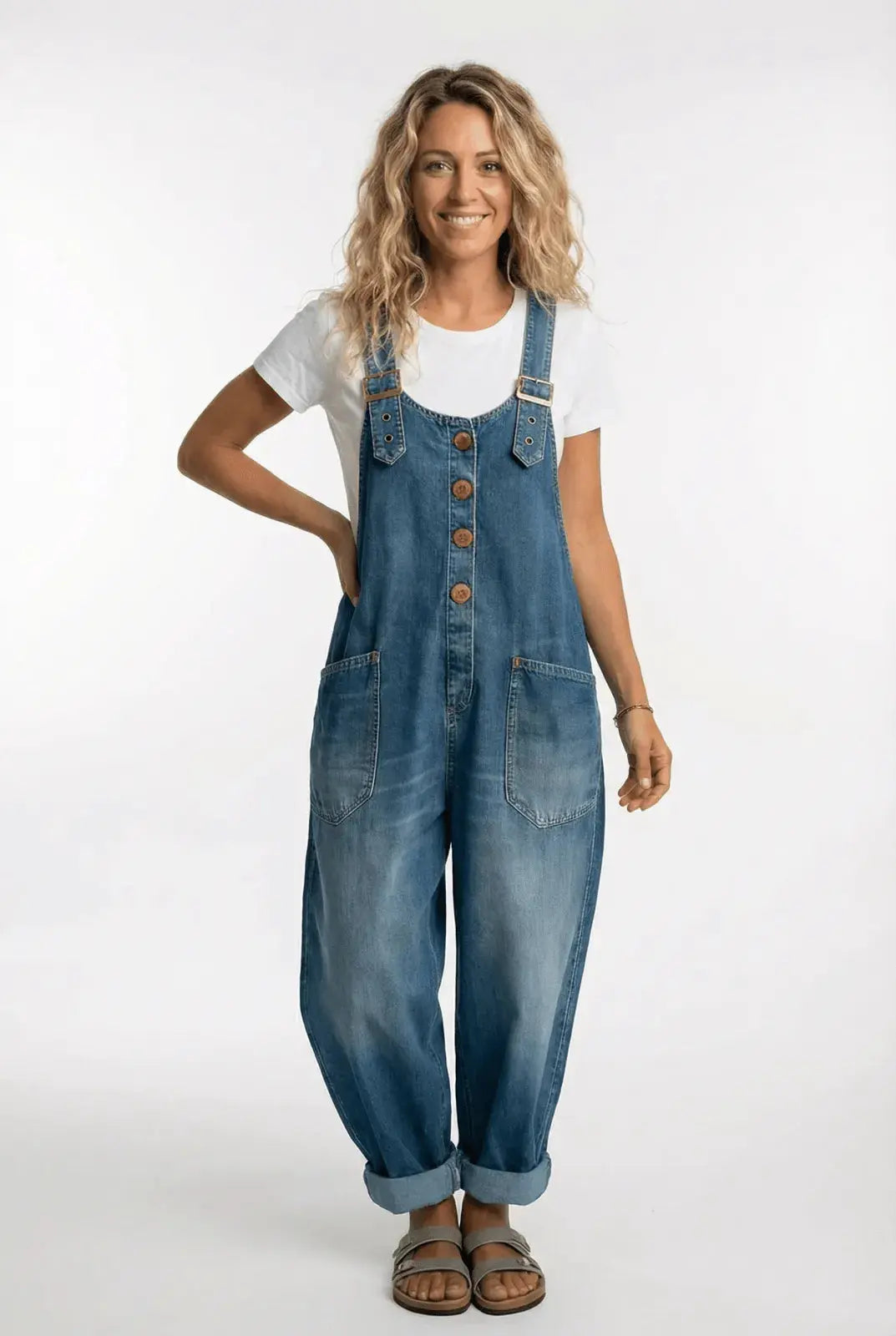 Miss | Denim Jumpsuit with Adjustable Straps