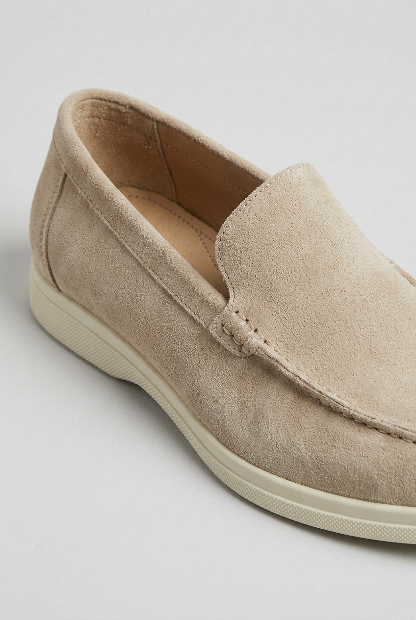 Benedikt | Loafers With Suede-Style Finish and Stitched Toe