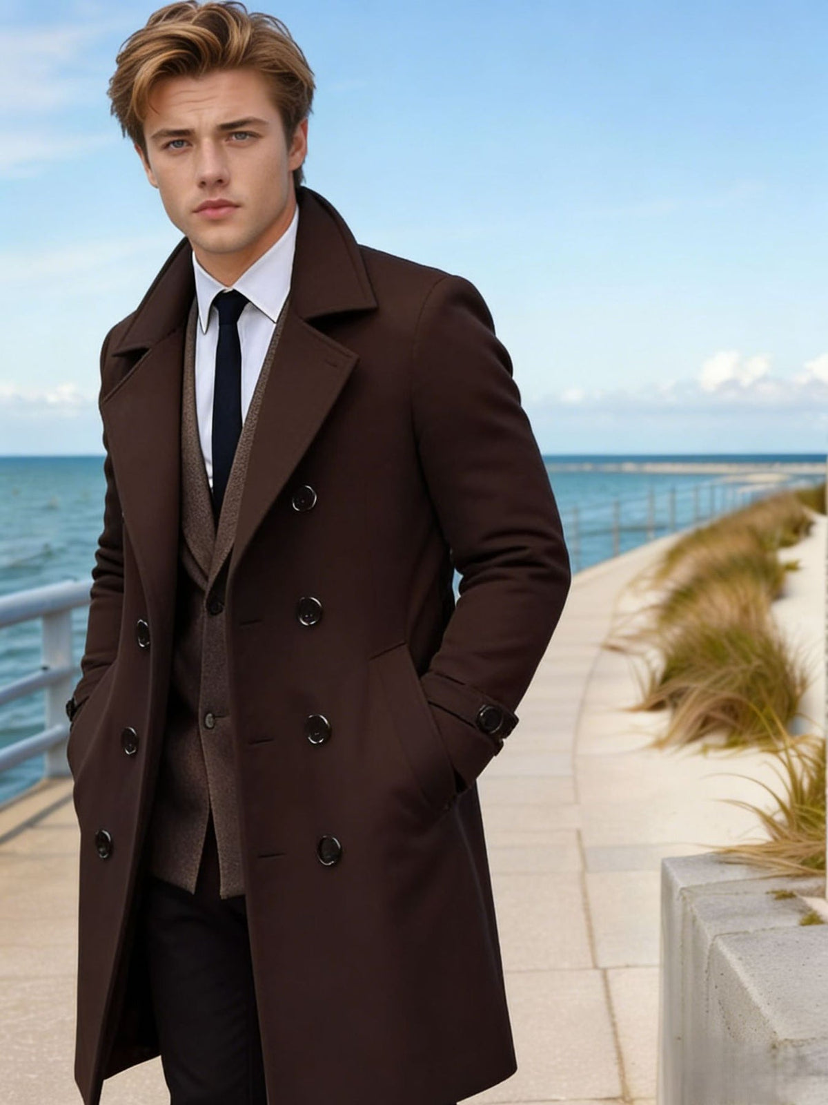 Grahame | Longline Coat with Notched Lapels
