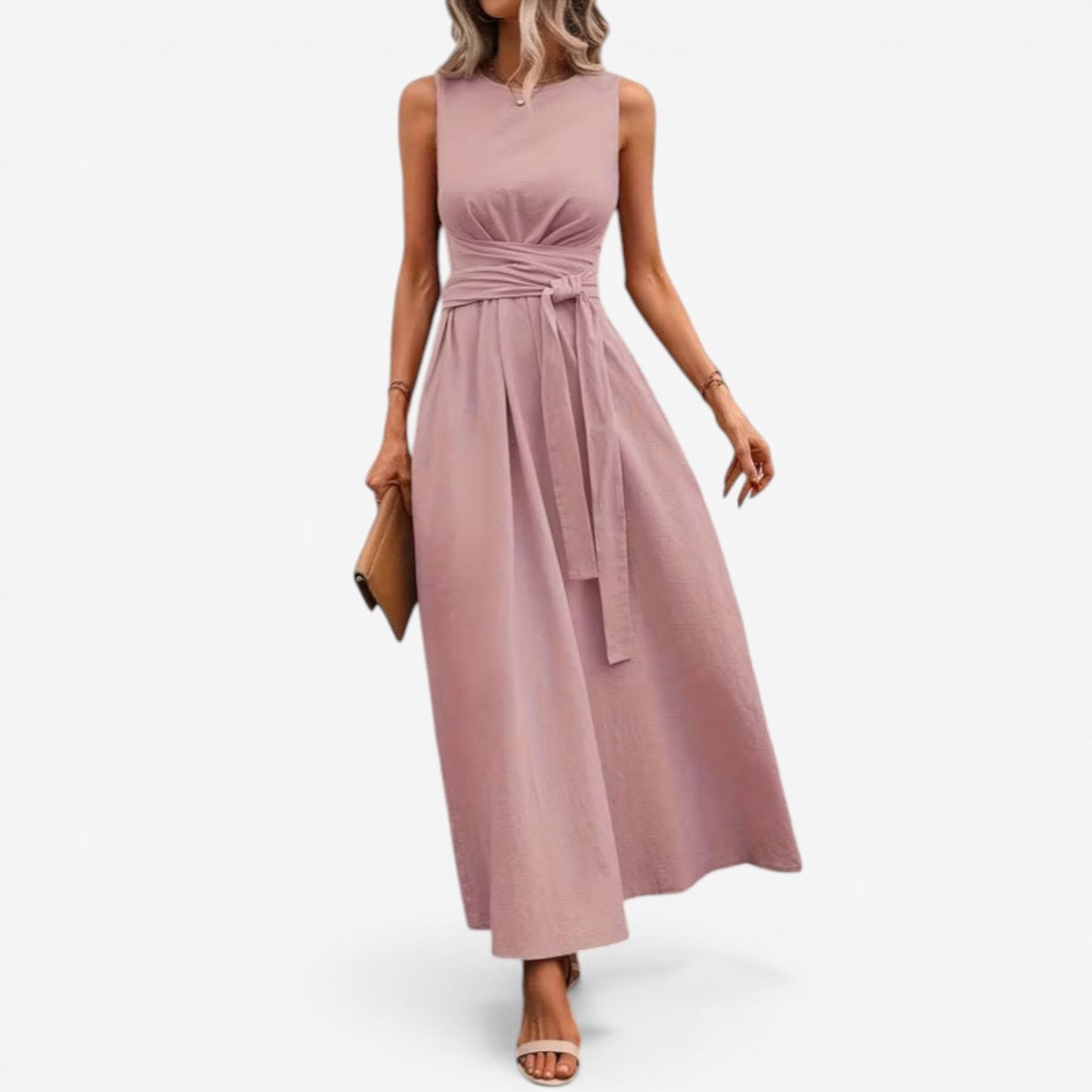 Tilina | Sleeveless Tie Waist Maxi Dress
