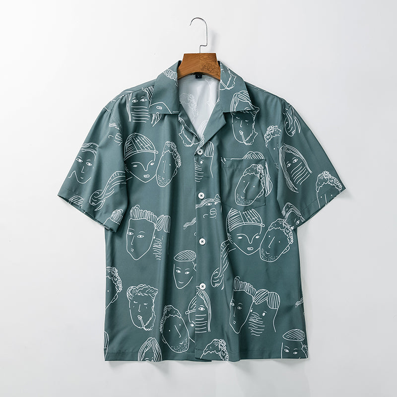 Bertrend | Abstract Print Short Sleeve Shirt