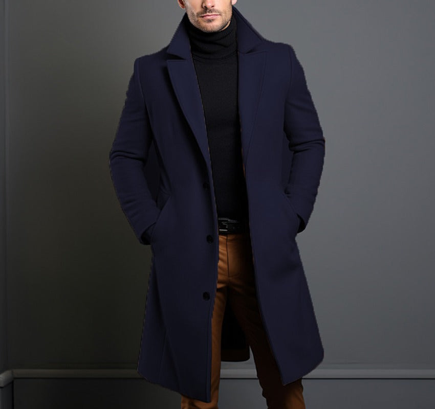 Grahame | Longline Coat with Notched Lapels