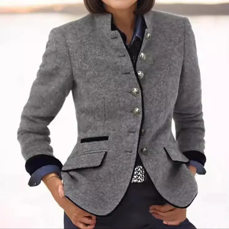 Sylvisenna | Wool Blazer with Contrast Trim