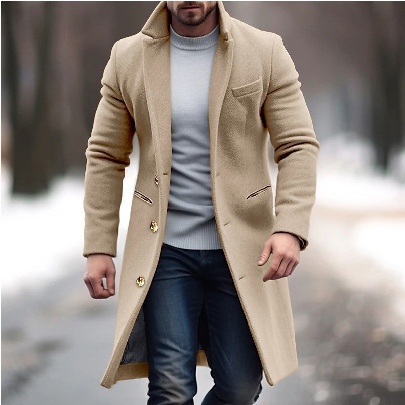 Grahame | Longline Coat with Notched Lapels