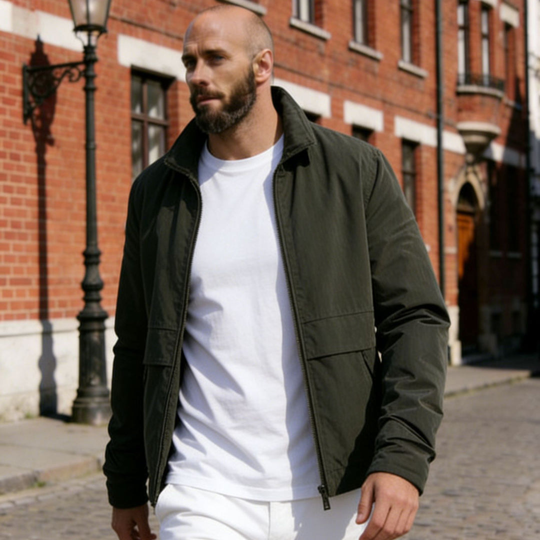 Darryl | Jacket Navy Collared Zip Front Pockets