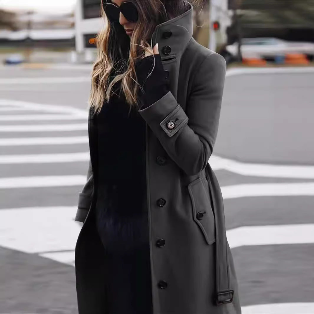 Loraana | Classic Wool Coat with Button Closure