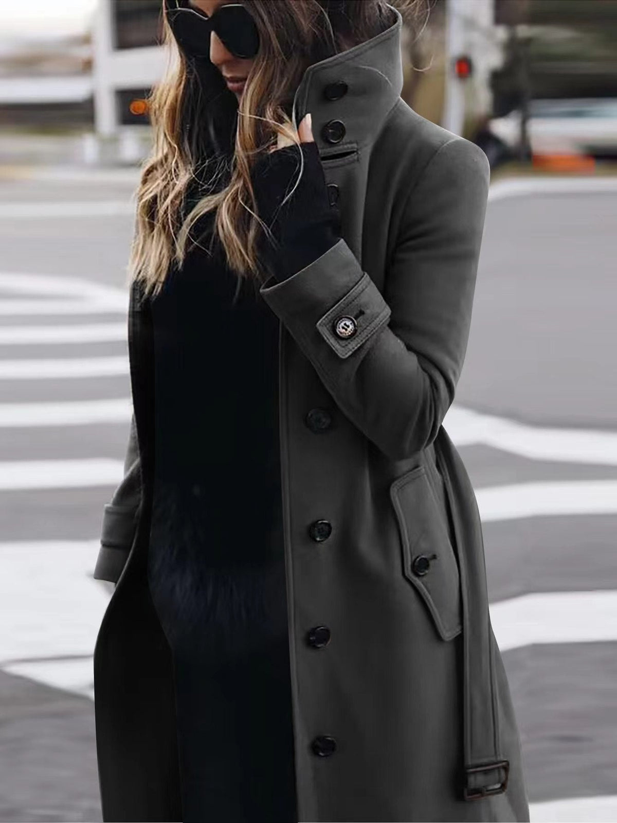 Loraana | Classic Wool Coat with Button Closure