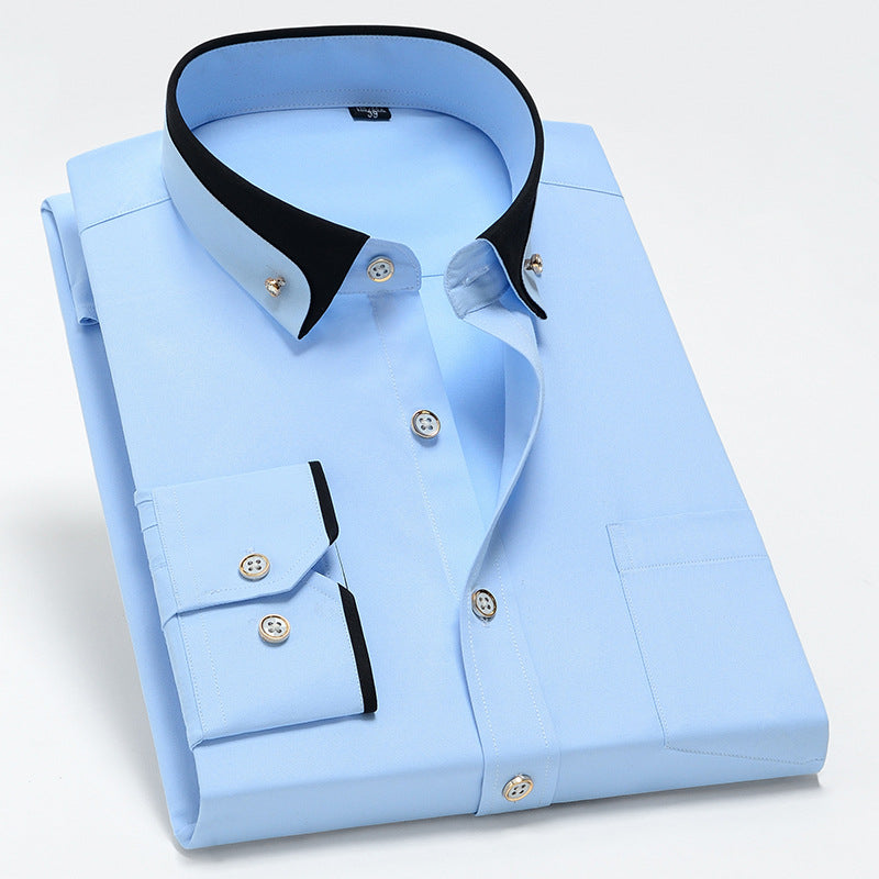Abram | Long Sleeve Contrast Collar Button Shirt