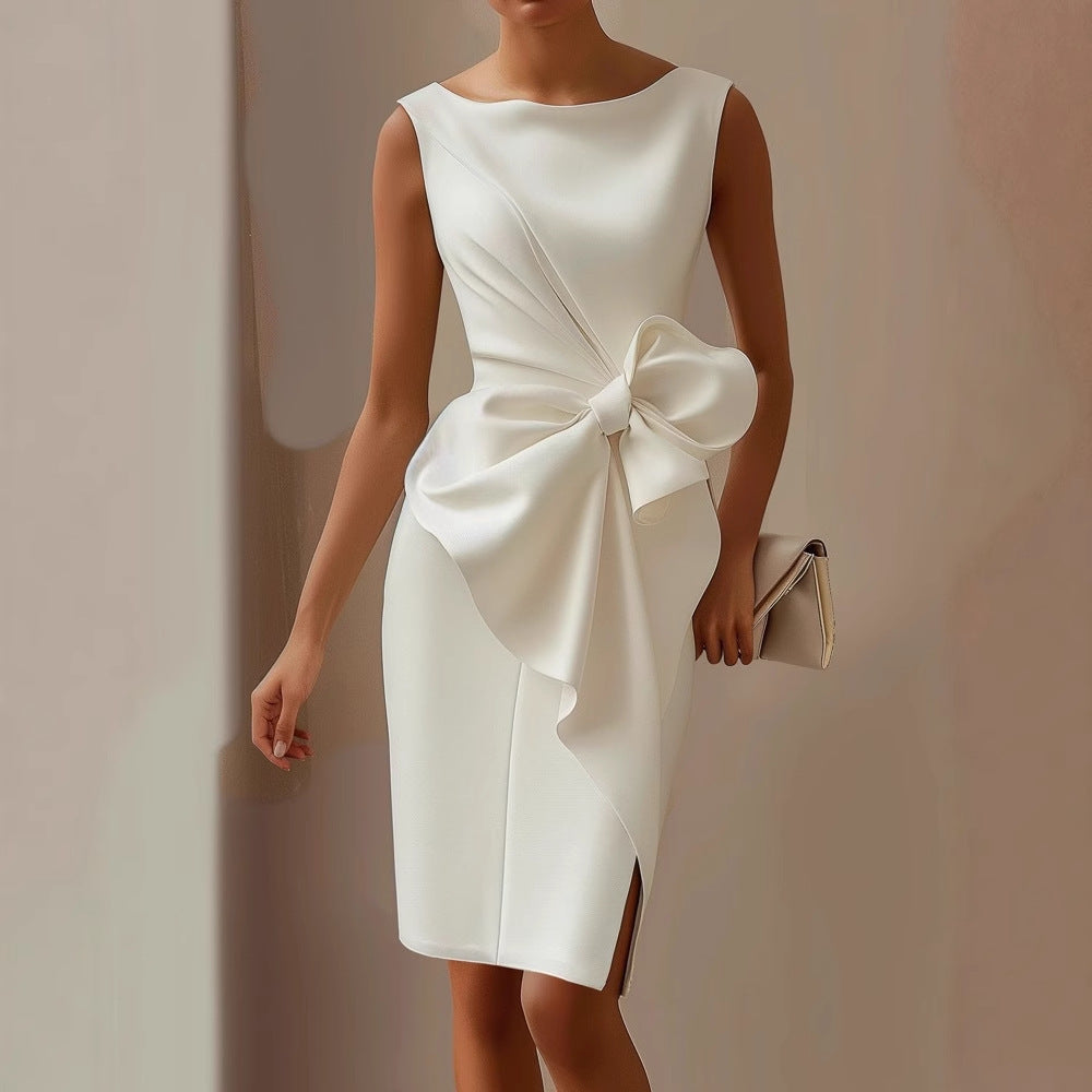 Quinn | Sleeveless Bow Detail Midi Dress