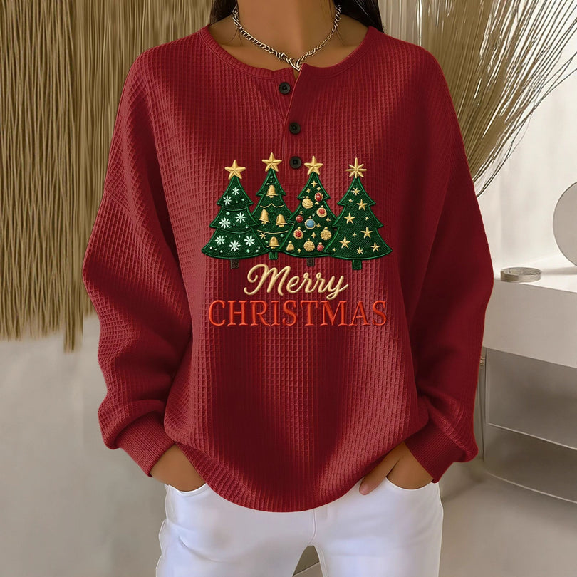 Willemijn | Waffle Knit Sweater With Assorted Prints