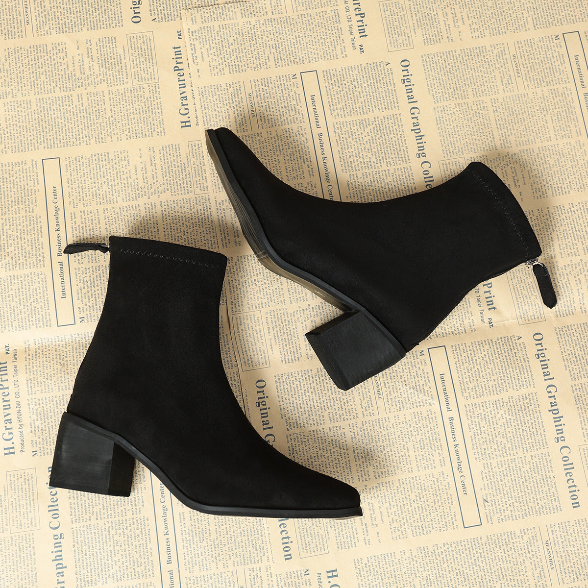 Sheley - Block Heel Suede Ankle Boots