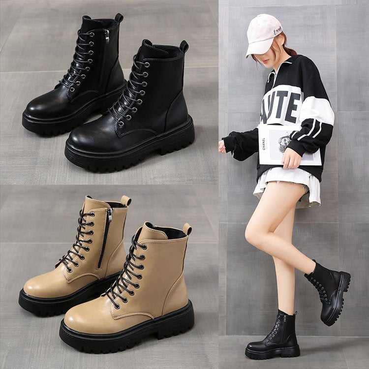 Angela | Ankle Boots with Laces and Lugged Soles