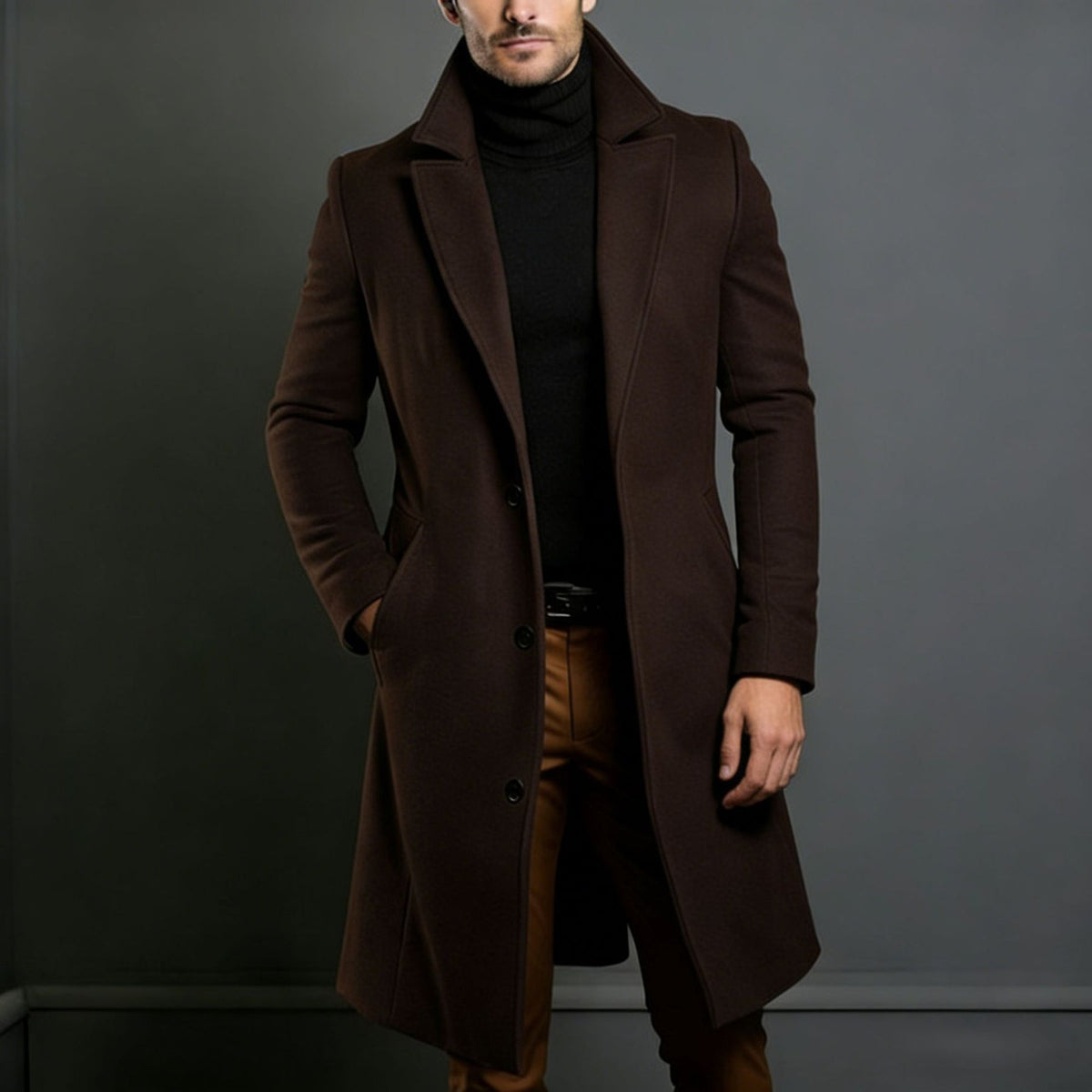 Grahame | Longline Coat with Notched Lapels