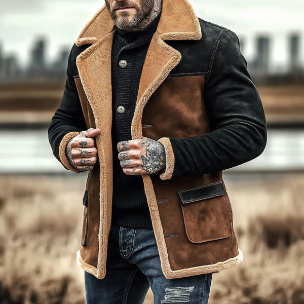 Nelson | Jacket Brown and Black with Tan Trim