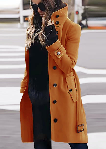 Loraana | Classic Wool Coat with Button Closure