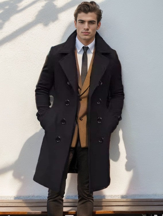 Grahame | Longline Coat with Notched Lapels