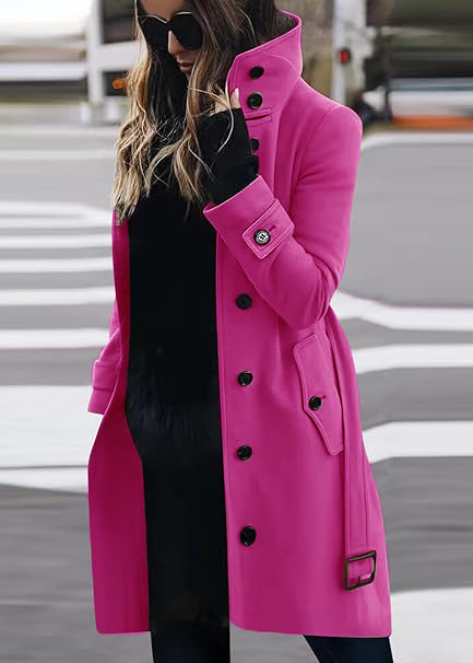Loraana | Classic Wool Coat with Button Closure