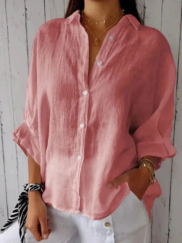 Aelita | Button Front Long Sleeve Relaxed Shirt