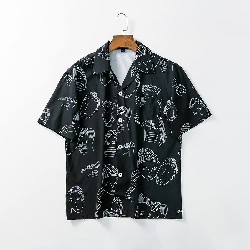 Bertrend | Abstract Print Short Sleeve Shirt