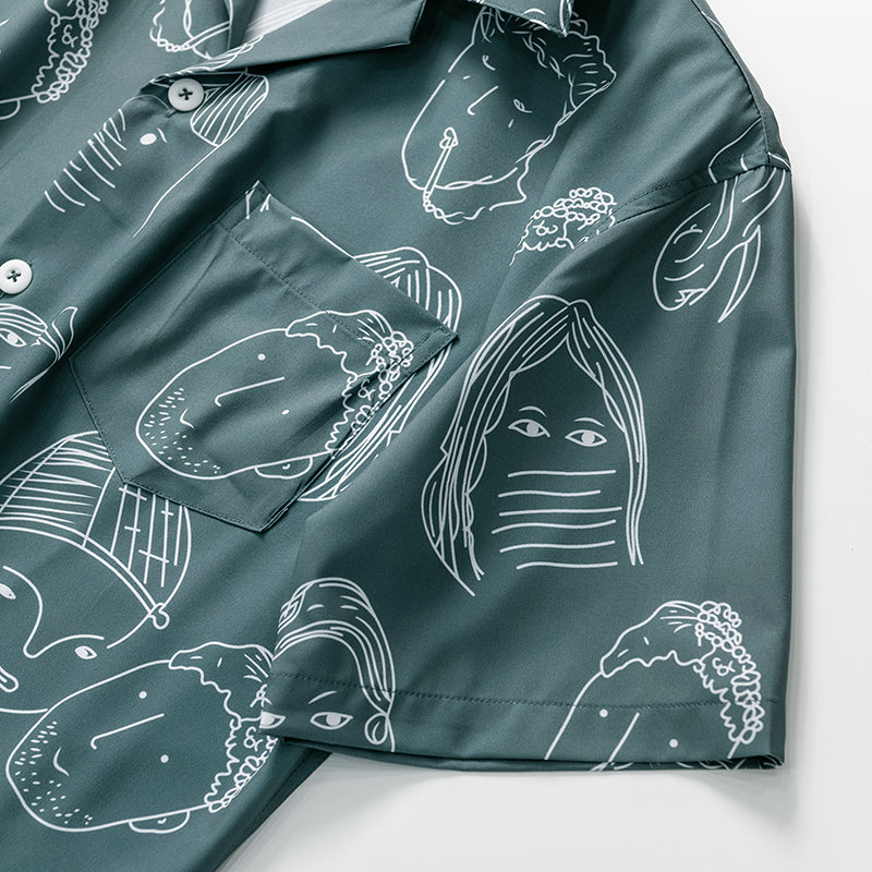 Bertrend | Abstract Print Short Sleeve Shirt